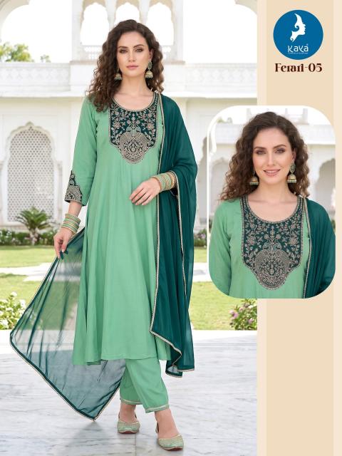 Kaya ferari anarkali 3pcs kurti latest design surat wholesale